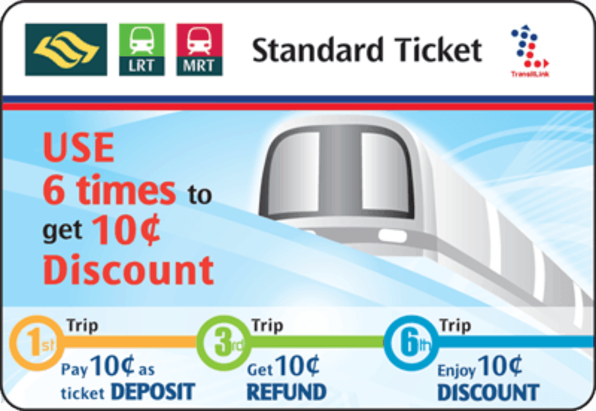 single trip ticket mrt singapore