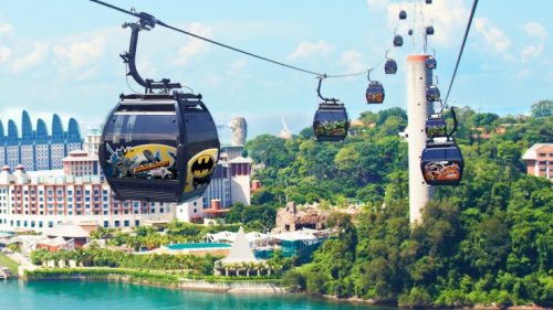 Mount faber Singapore bisa dicapai dengan Cable Car Sentosa