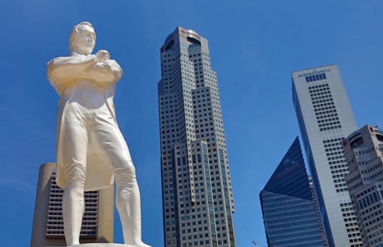 Patung Raffles Patung Bersejarah Singapore Sir Stamford Raffles Pendiri Singapura